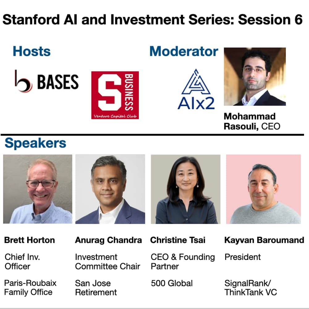Stanford AI and Investment Series: Session 6